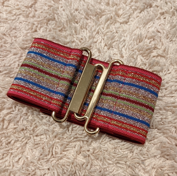 Express Metallic Mutli-color Stretchy Belt - Picture 1 of 6